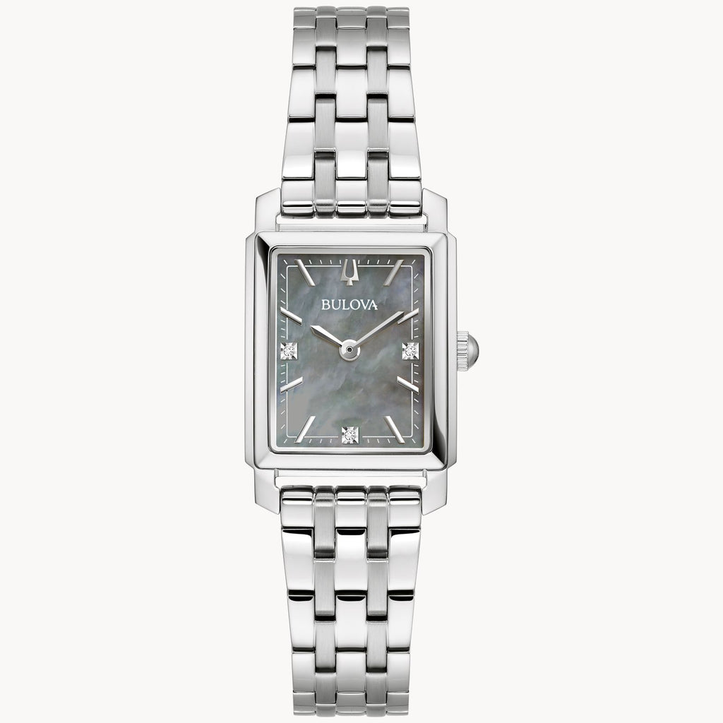 Bulova 96P252 Sutton Gray Mother of Pearl Tank Ladies Quartz