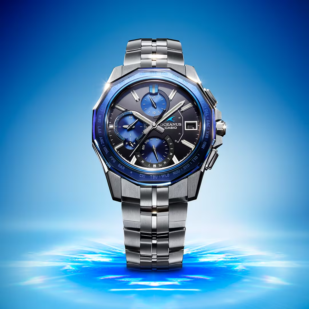 Casio OCWS6000-1A Oceanus Manta Faceted Bezel Sapphire – Arizona Casio OCWS6000-1A Oceanus Manta Faceted Bezel Sapphire – Arizona