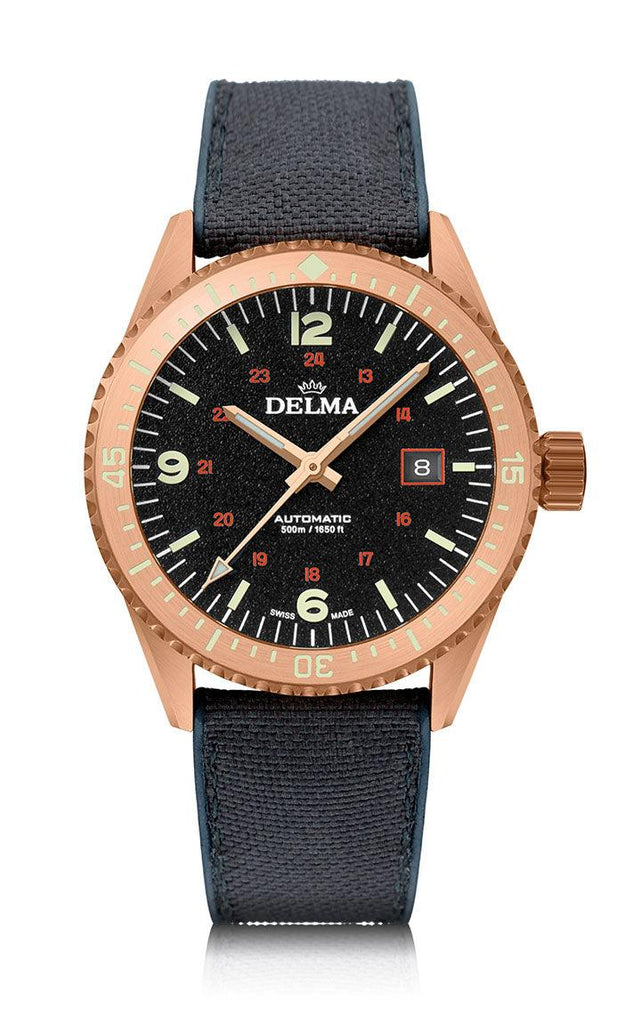 DELMA Rialto Gents Dress Watch in stainless steel with white dial