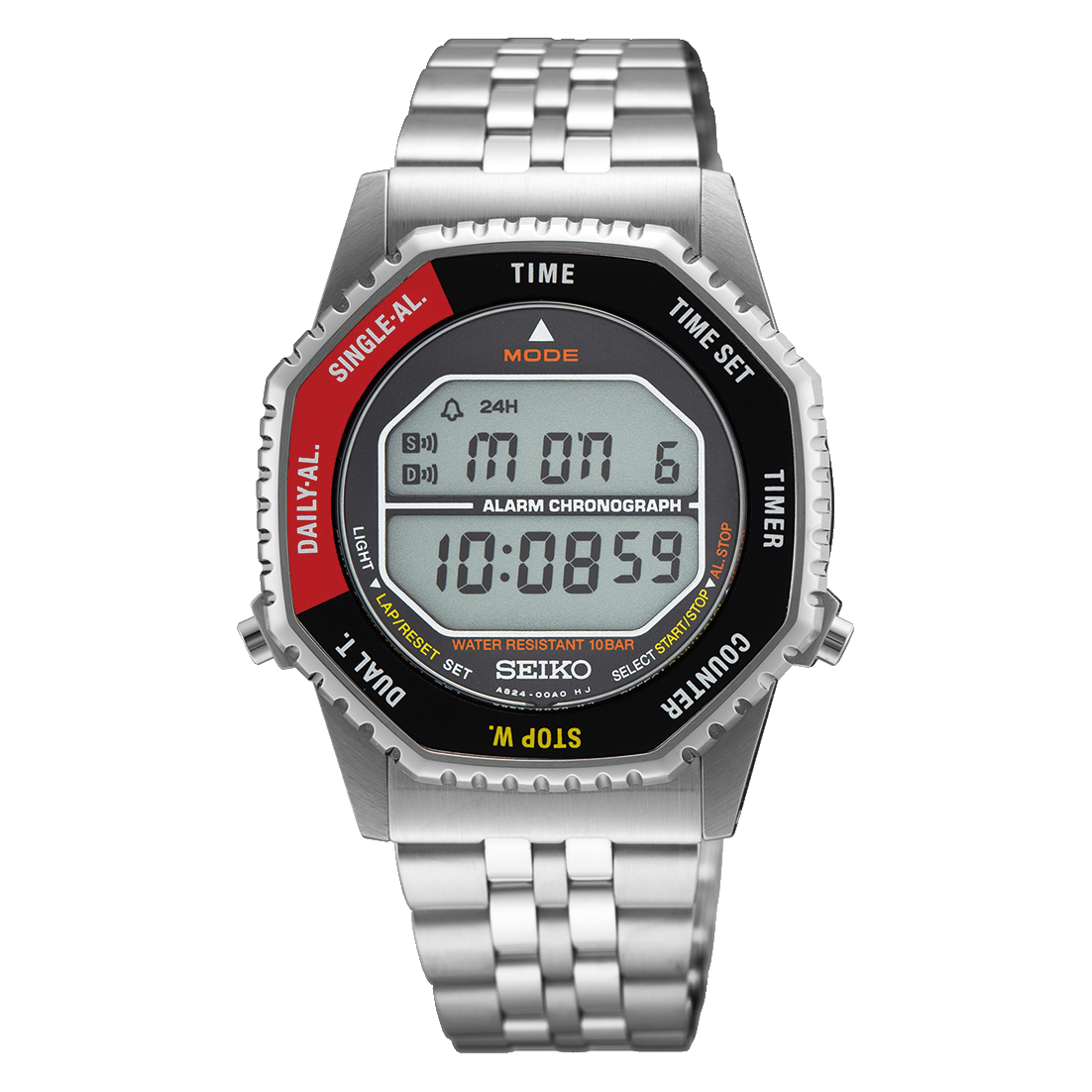 Seiko SMGG19 Rotocall 1982 Reissue Black Red Bezel Digital