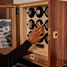 Rapport W309 Paramount Nine Watch Winder Fingerprint Access Walnut Finish