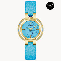 Bulova 97R104 Rubaiyat Summer Four Seasons Turquoise Dial Blue Topaz Gemstones