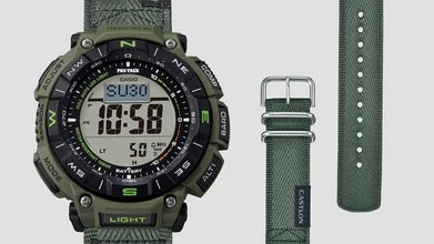 G-Shock PRG340B-3 Pro Trek CASTLON Triple Sensor Solar Powered Bio-Resin Green