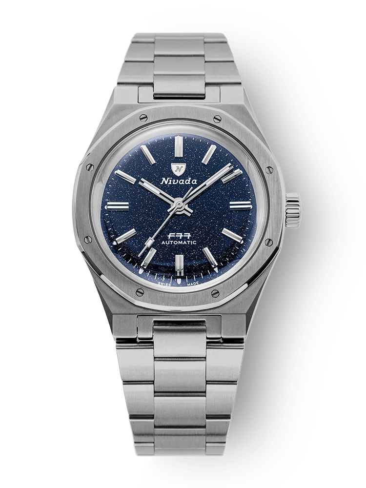 Nivada Grenchen 68018A77 F77 Titanium Dark Blue Aventurine Dial Automatic