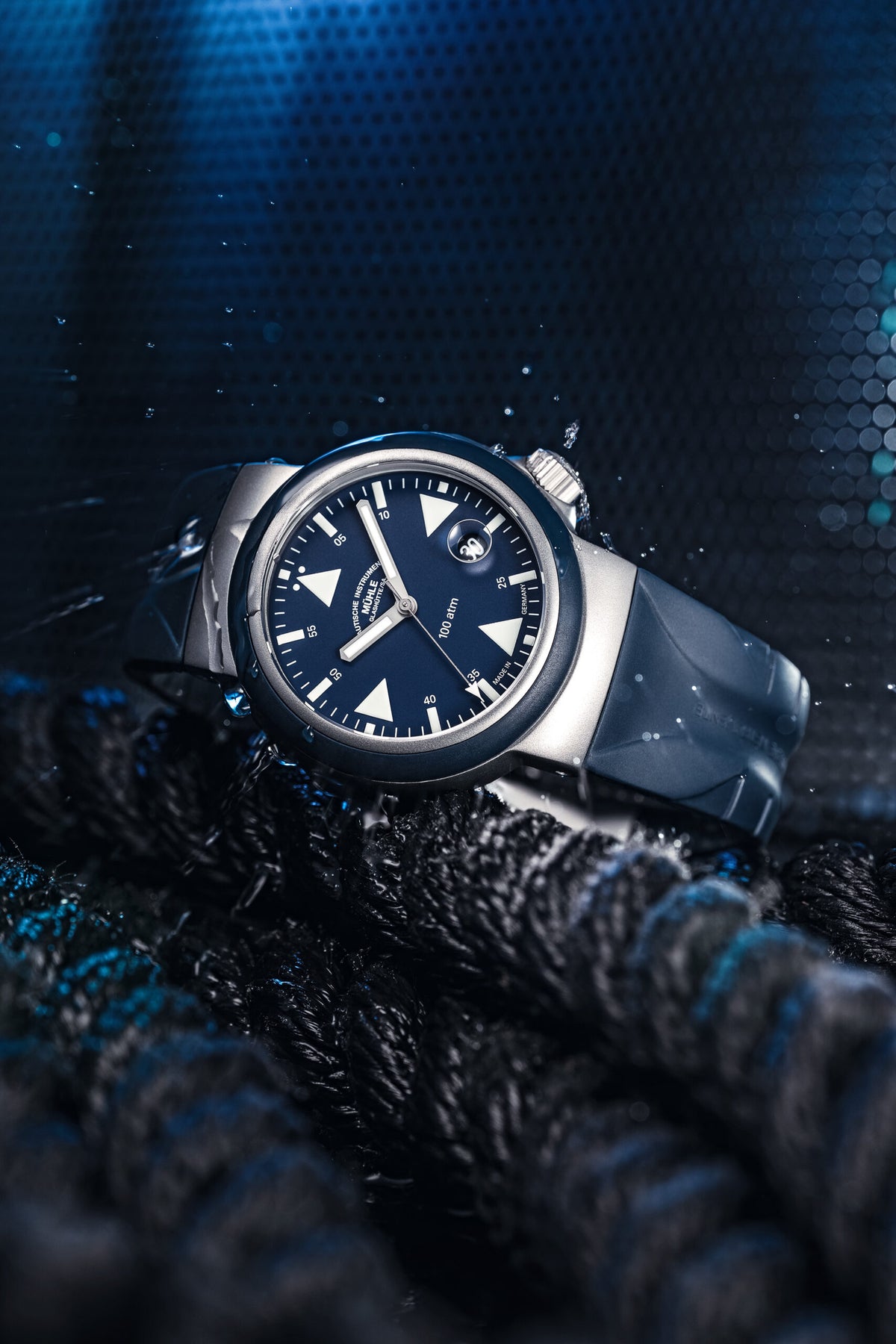 Muhle Glashutte M1-41-02-KB-II S.A.R. Rescue Timer Nautical Blue Rubber