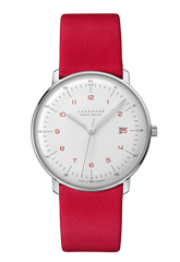 Junghans 59/4325.02 max bill MEGA Solar White Dial Red