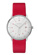 Junghans 59/4325.02 max bill MEGA Solar White Dial Red