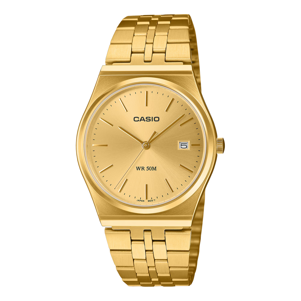 Casio Vintage MTPB145GC-9AV Gold Tone Analog Date Quartz