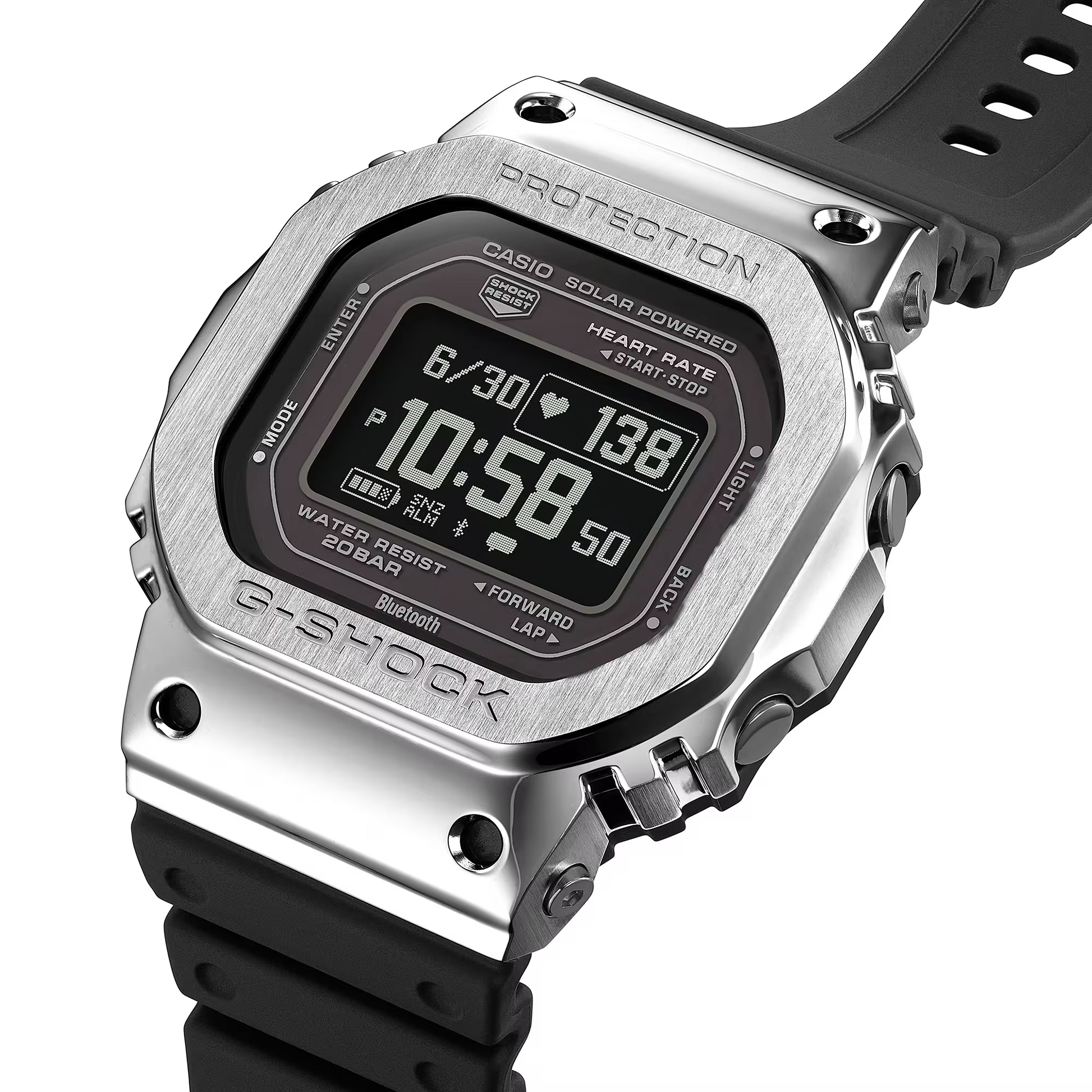G-Shock GMH5600-1 Move MIP Display Heart Rate Monitor Metal Case Resin Band