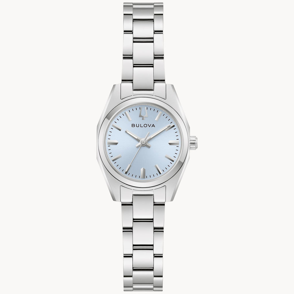 Bulova 96L345 Surveyor Light Blue Sunburst Dial Ladies Watch