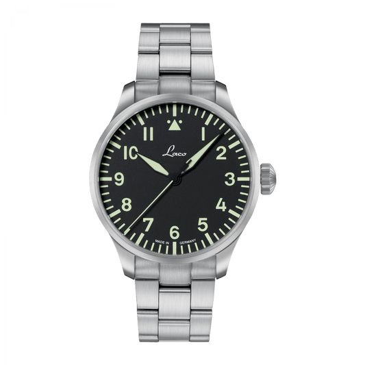 Laco 861895.2 Pilot Watch Original Augsburg 42 MB Automatic Black Dial