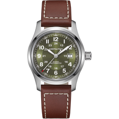 Hamilton H70605560 Khaki Field Auto Green Sunburst 42mm Leather Automatic