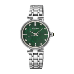 Seiko Diamonds HGH006 Mother of Pearl Green Dial Ladies Quartz Sapphire