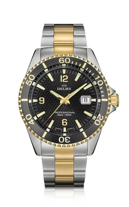 Delma 52701.562.6.034 Santiago Professional Black Dial Two Tone Quartz 43mm