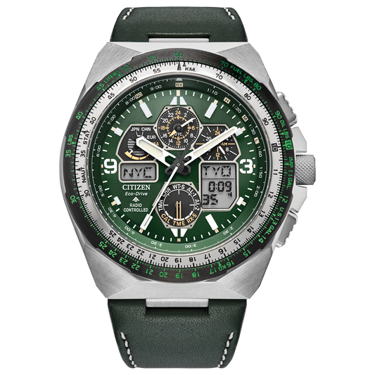 Citizen JY8147-01X Promaster Skyhawk A-T Green Leather