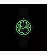 Zodiac ZO9318 Night Diver Compression Black Rubber Automatic Skeleton Bioluminescent