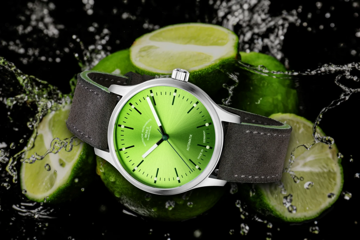 Muhle Glashutte M1-40-76-1-LBV Panova Lime Dial Suede Strap Automatic