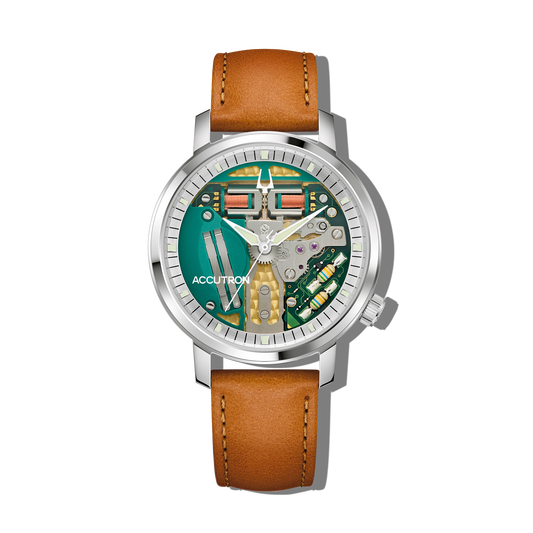 Accutron 26A212 Spaceview 314 Tuning Fork Revival Stainless Steel Brown