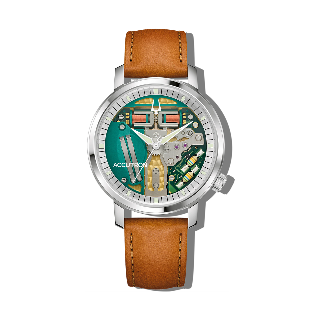 Accutron 26A212 Spaceview 314 Tuning Fork Revival Stainless Steel Brown