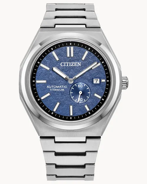 Citizen NJ0180-80L Zenshin Mechanical Super Titanium Small Seconds Blue Dial