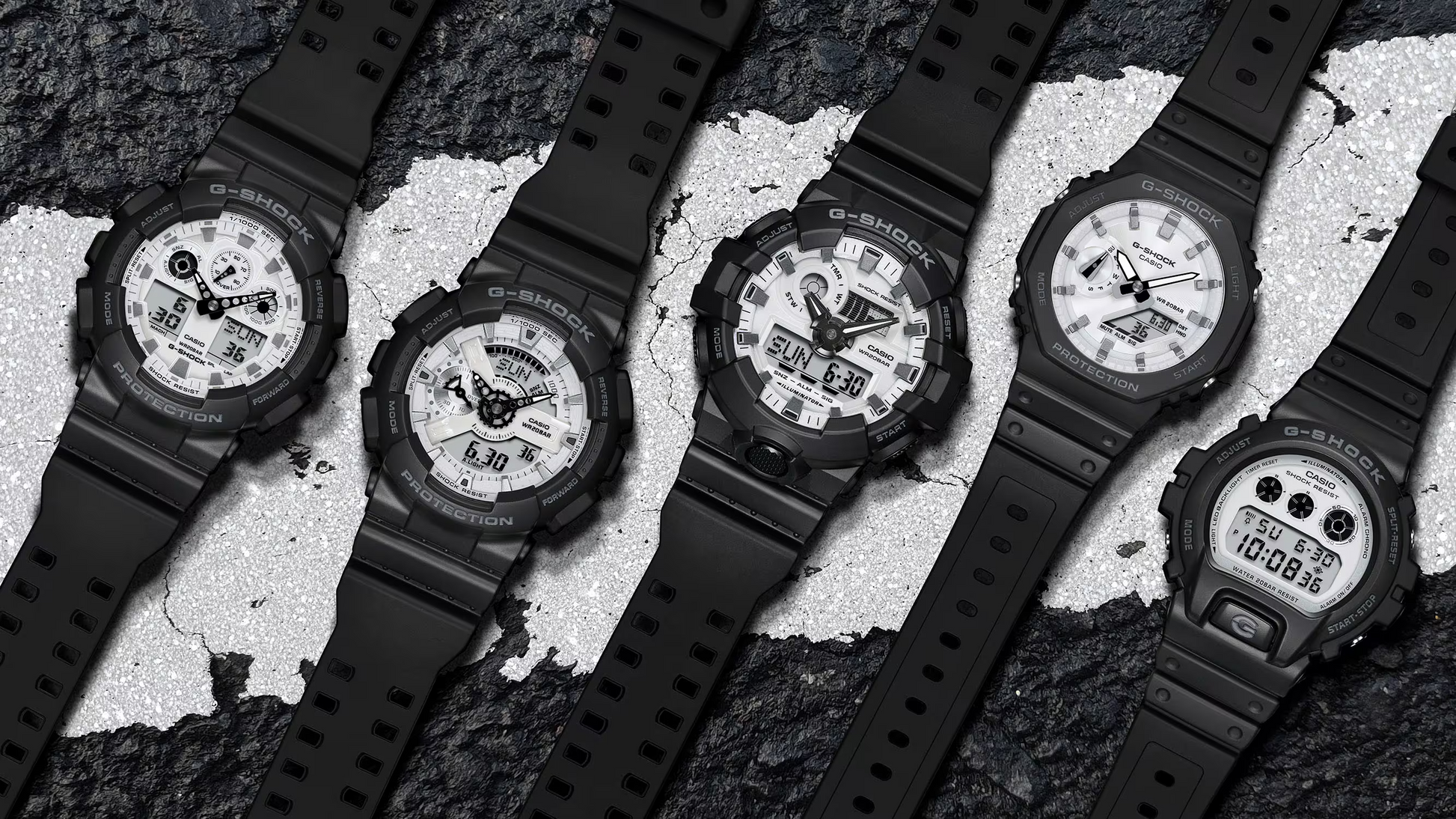 G-Shock GA2100WD-1A High Contrast Black and White Ana-Digi