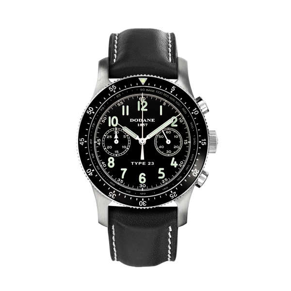 Dodane Type 23-C Blanche Chronograph Black Dial Automatic // Pre-Owned ...
