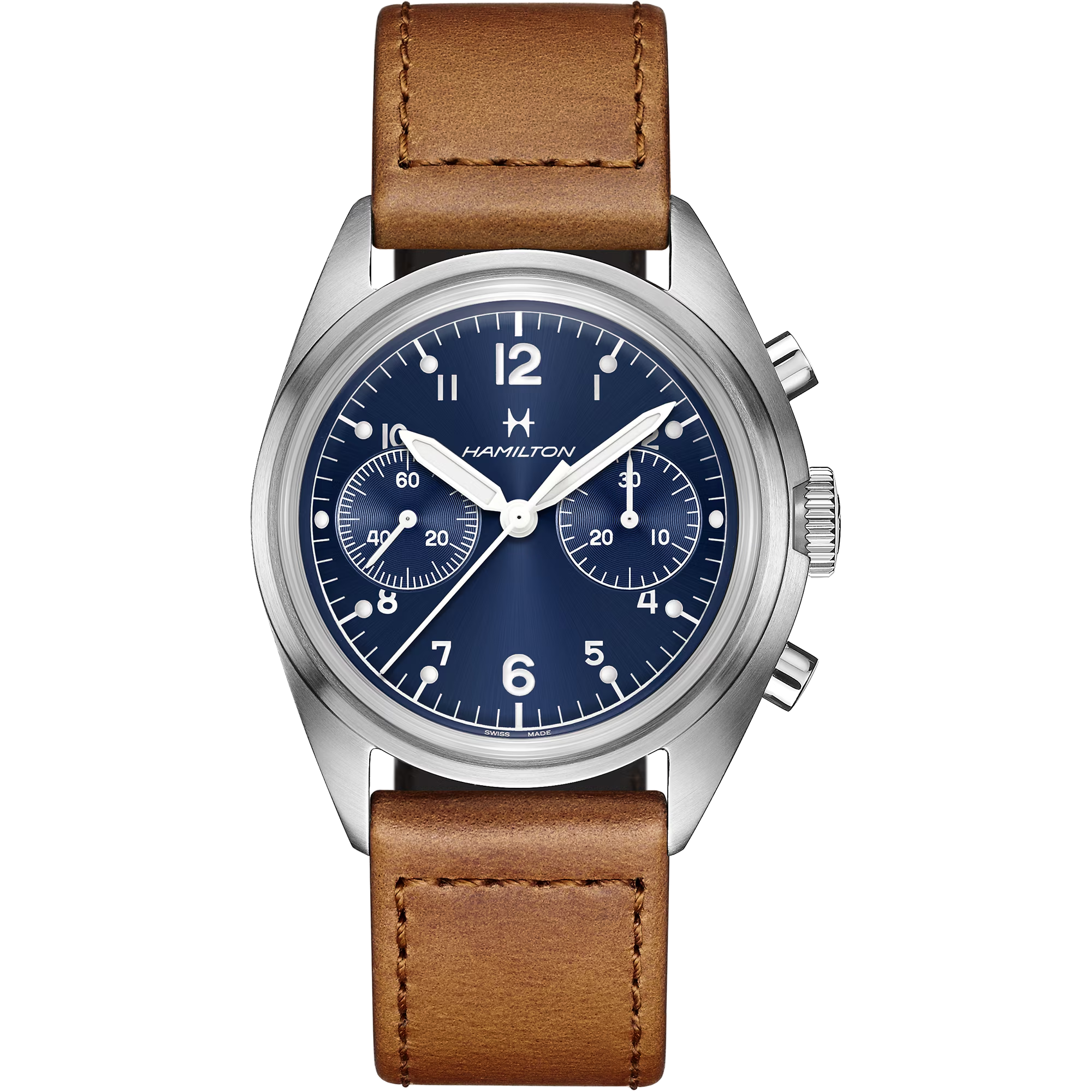 Hamilton H76409540 Khaki Aviation Pilot Pioneer Mechanical Chrono Blue Dial
