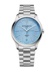 Baume et Mercier 10870 Clifton Baumatic Ice Blue Dial 39mm 5 Day Automatic