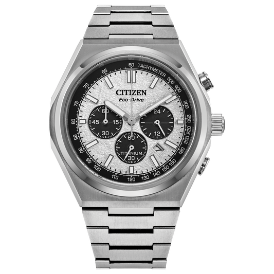Citizen CA4610-85A Zenshin Chrono Super Titanium Gray Textured Dial