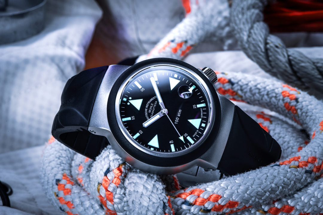 Muhle Glashutte M1-41-03-MB-II S.A.R. Rescue Timer Black Dial Stainless Bracelet