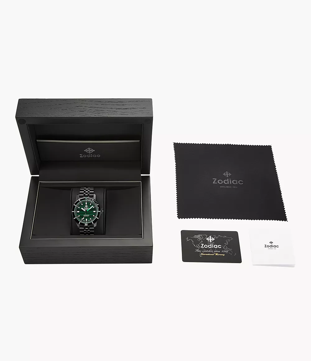 Zodiac ZO9314 Malachite Dial Semi Gloss Compression Diver Black Zodiac ZO9314 Malachite Dial Semi Gloss Compression Diver Black