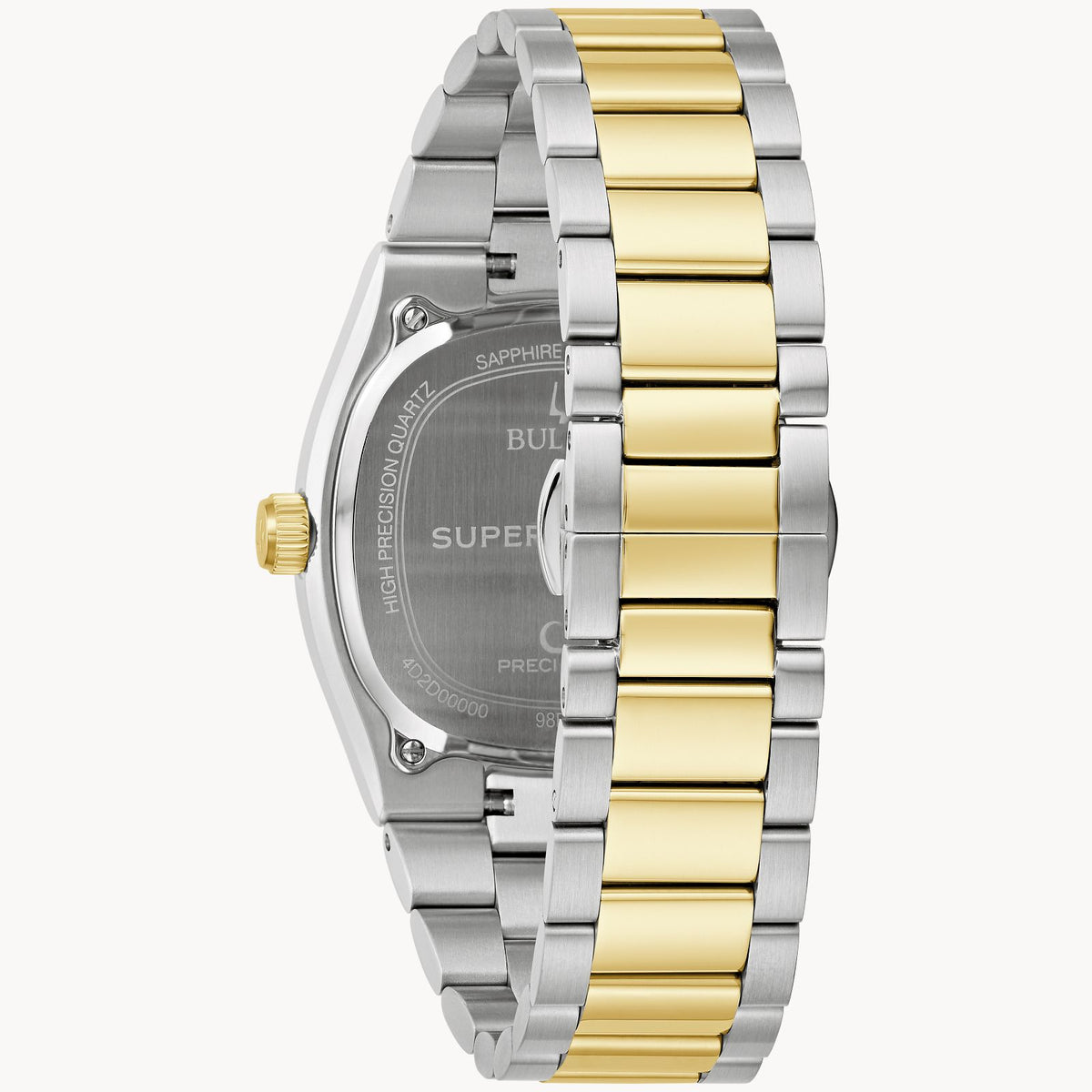 Bulova 98B458 Super Seville Black Dial 262kHz Day-Date Two-Tone
