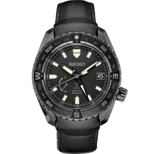 Seiko Prospex SNR027 LX Spring Drive GMT Black Leather