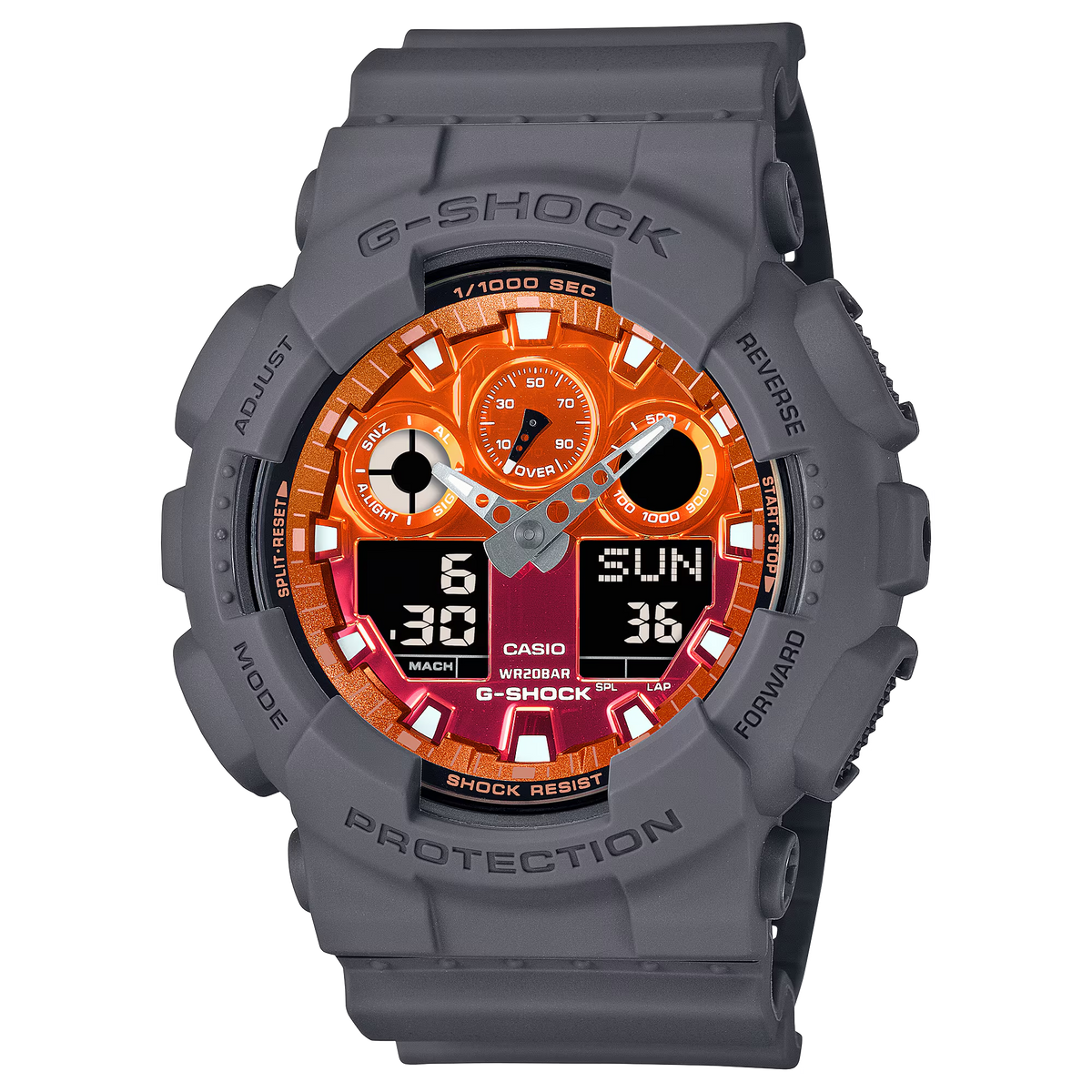 G-Shock GA100FL-8A Flames of Color Orange Dial Ana-Digi – Arizona G-Shock GA100FL-8A Flames of Color Orange Dial Ana-Digi – Arizona