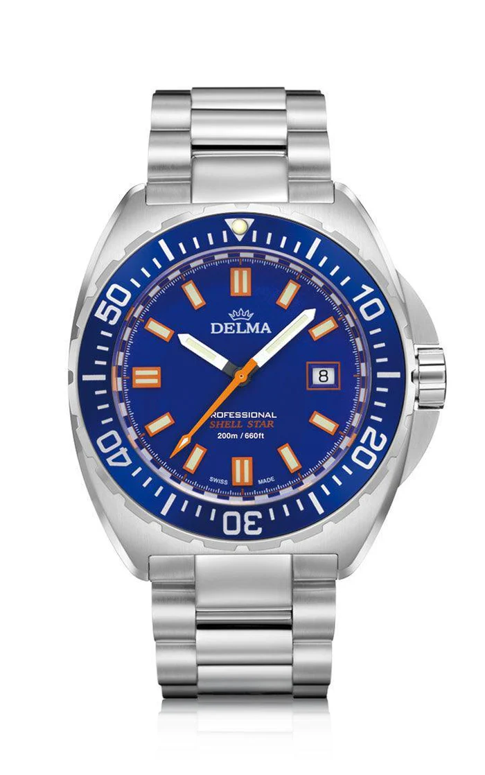 Delma 41701.676.6.041 Shell Star Professional Blue Dial Quartz Diver 200m