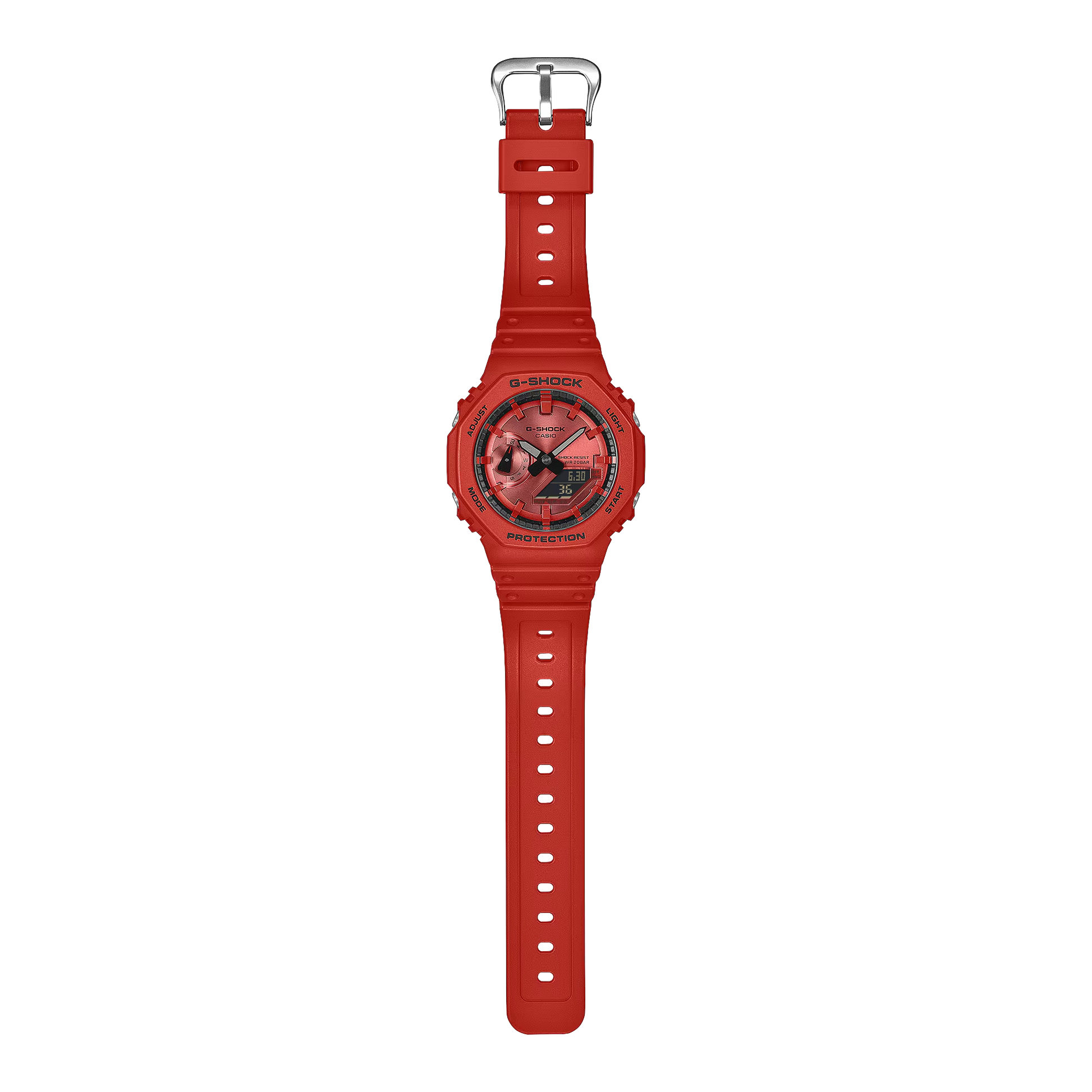 G-Shock GA2100RRB-4A Vivid Red Bright Toughness Octagonal Ana-Digi