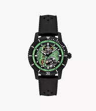 Zodiac ZO9318 Night Diver Compression Black Rubber Automatic Skeleton Bioluminescent