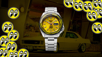 Seiko 5 Sports SBSA287 MOONEYES Limited Edition SKX Style Automatic Yellow