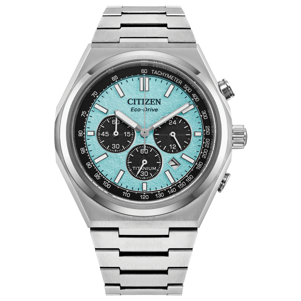 Citizen CA4610-85M Zenshin Chrono Super Titanium Tiffany Blue