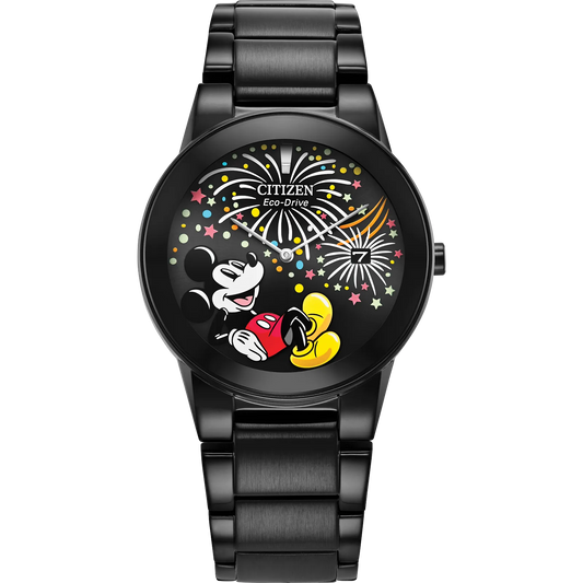 Citizen AU1095-57W Mickey Mouse Fiesta Black Eco Drive Stainless Steel
