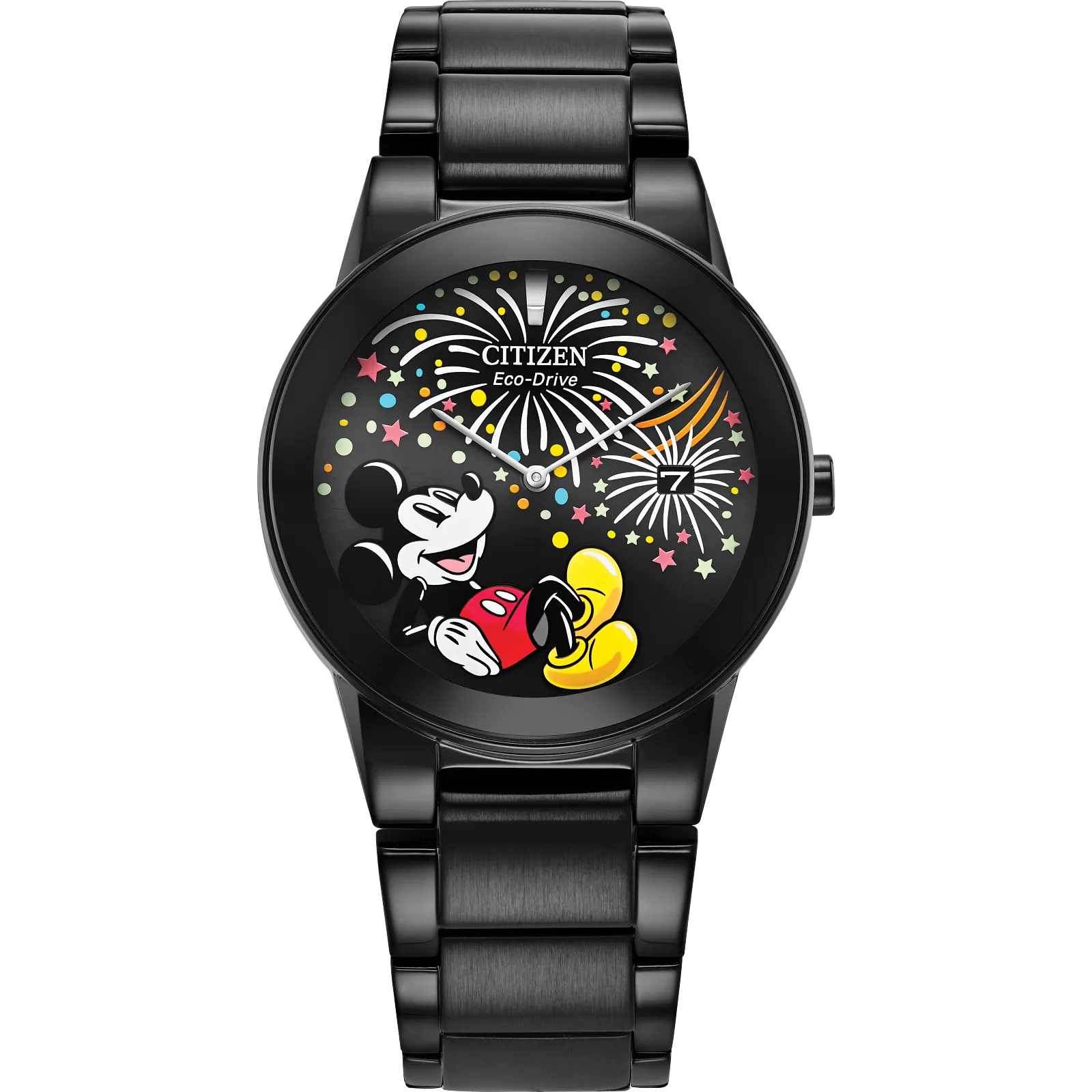 Citizen AU1095-57W Mickey Mouse Fiesta Black Eco Drive Stainless Steel