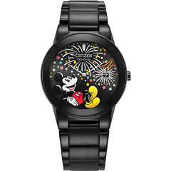 Citizen AU1095-57W Mickey Mouse Fiesta Black Eco Drive Stainless Steel