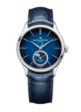 Baume et Mercier 10756 Clifton Baumatic Moonphase Date Blue Dial 39m