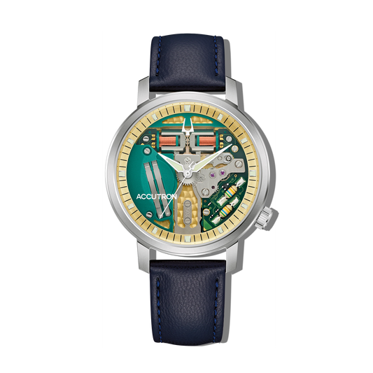 Accutron 26A213 Spaceview 314 Tuning Fork Revival Grade 5 Titanium Blue