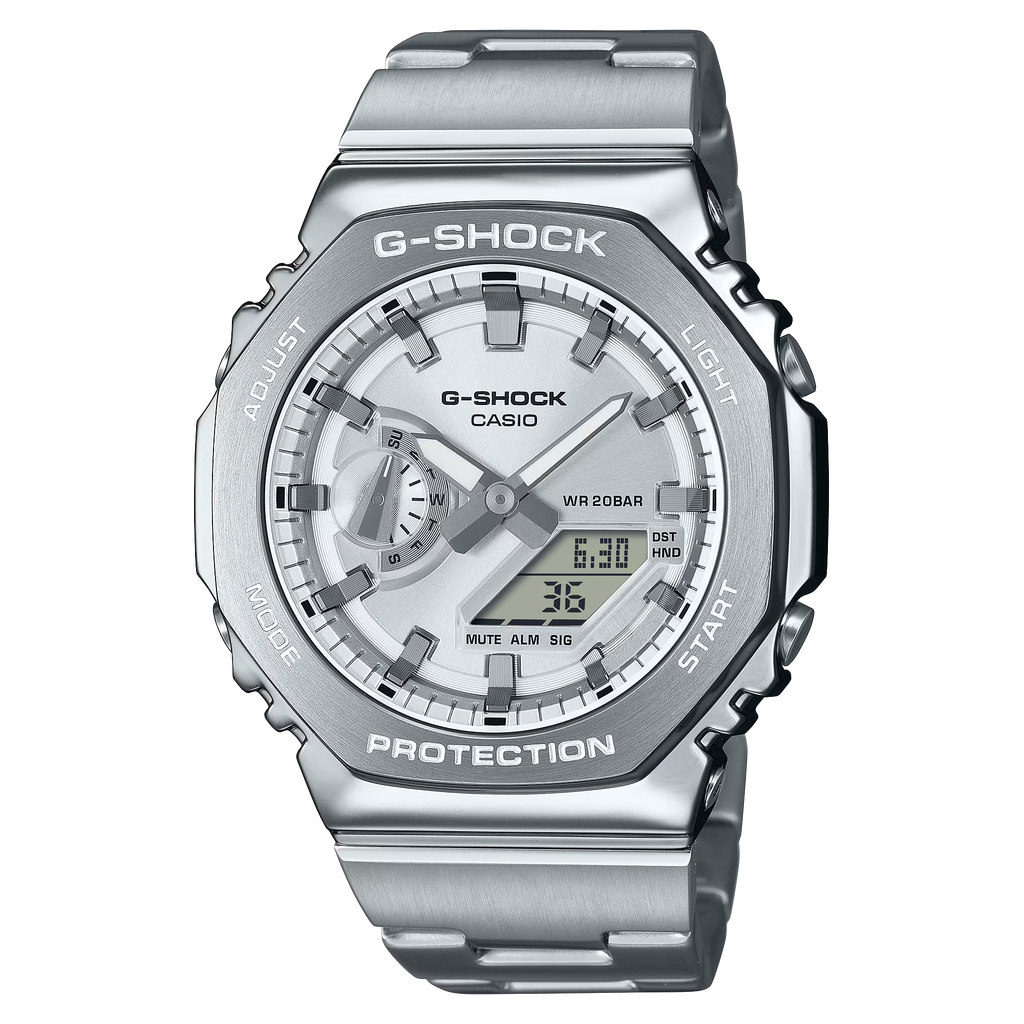 G-Shock GM2110D-7A G-STEEL 2100 Series Metal Casioak Silver Dial