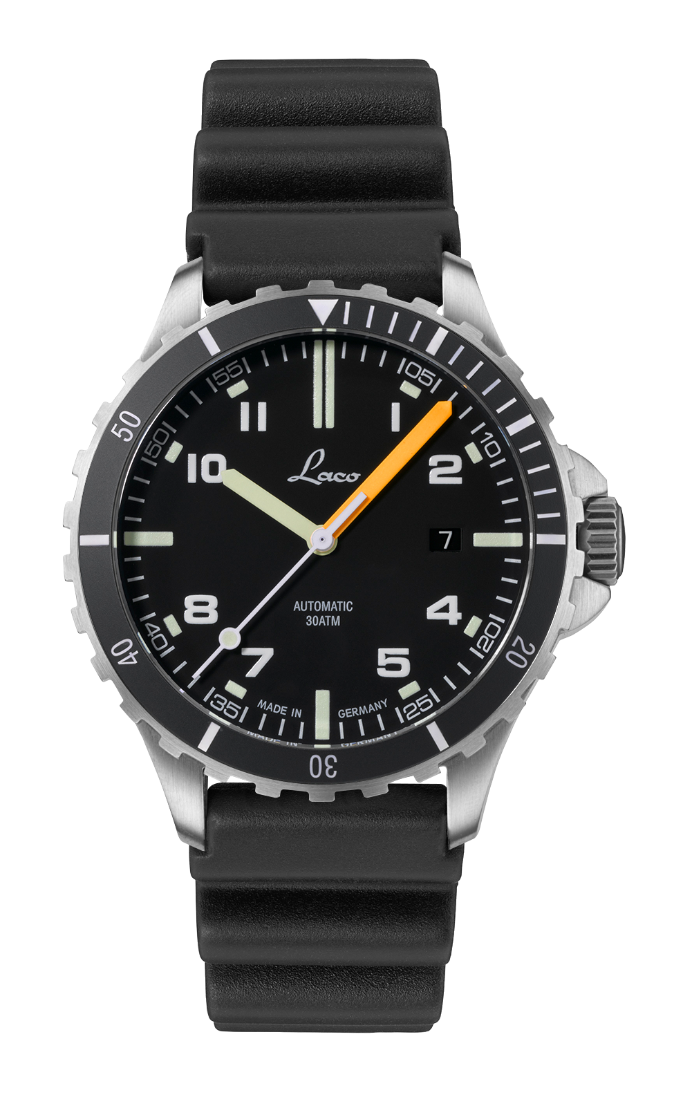 Laco 862106 Squad Watches Himalaya 42mm Automatic Black Dial on Rubber