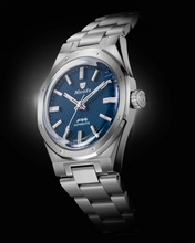 Nivada Grenchen 69001A77 F77 Blue Textured Dial 37mm Automatic Date
