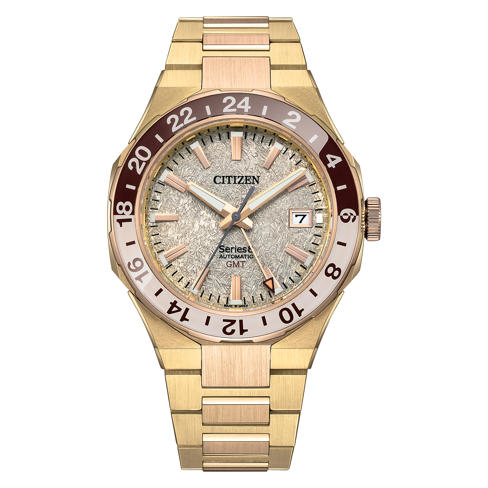 Citizen NB6032-53P Series8 880 GMT Gold-Tone Textured Dial Automatic Limited Edition