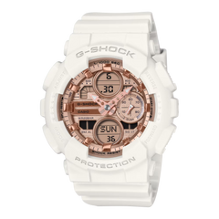 G-Shock GMAS140PG-7A Shimmery Pink Gold Ana-Digi Ladies Resin White