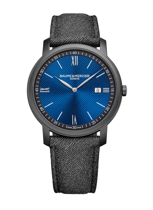 Baume et Mercier 10780 Classima Quartz Date Blue DLC 42mm